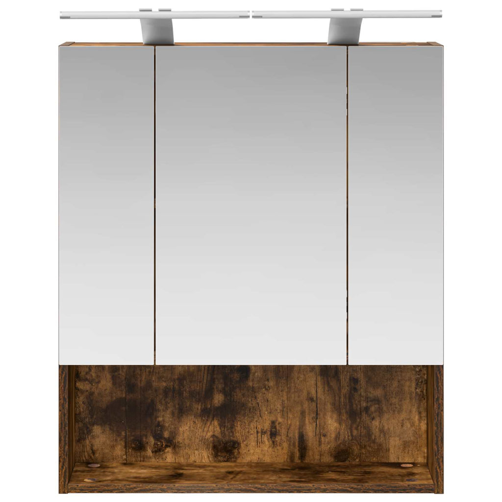 vidaXL Szafka z lustrem do łazienki Dąb wędzony 60 x 14.5 x 70 cm