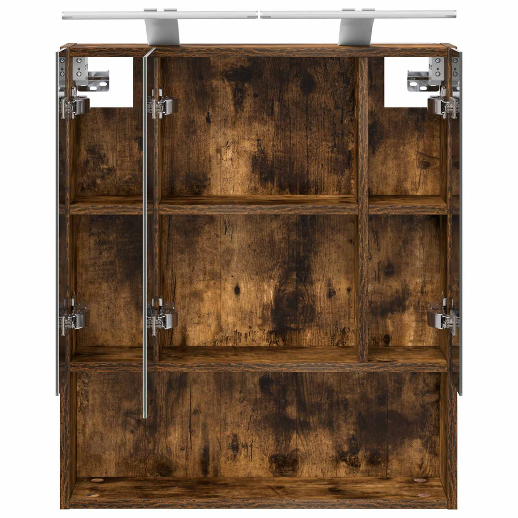 vidaXL Szafka z lustrem do łazienki Dąb wędzony 60 x 14.5 x 70 cm