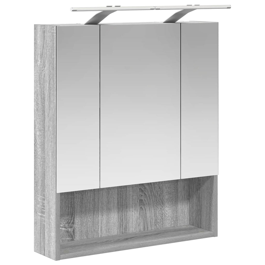 vidaXL Szafka z lustrem do łazienki Szary Sonoma 60 x 14.5 x 70 cm