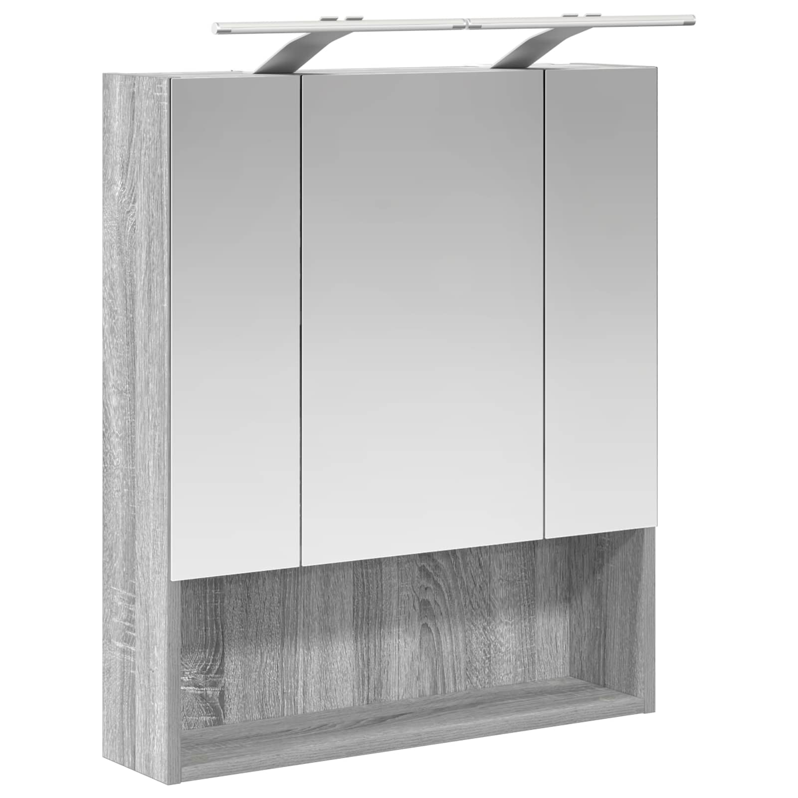 vidaXL Szafka z lustrem do łazienki Szary Sonoma 60 x 14.5 x 70 cm