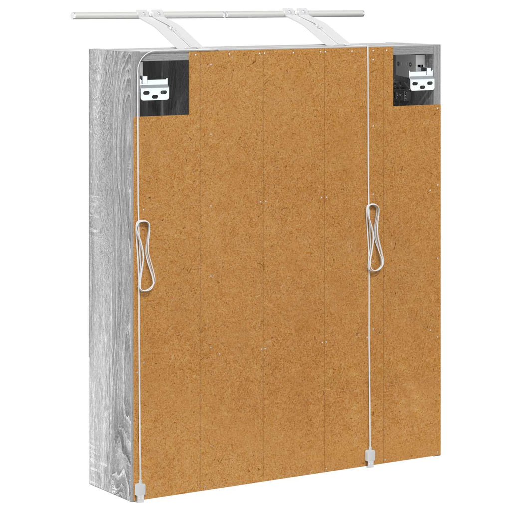 vidaXL Szafka z lustrem do łazienki Szary Sonoma 60 x 14.5 x 70 cm