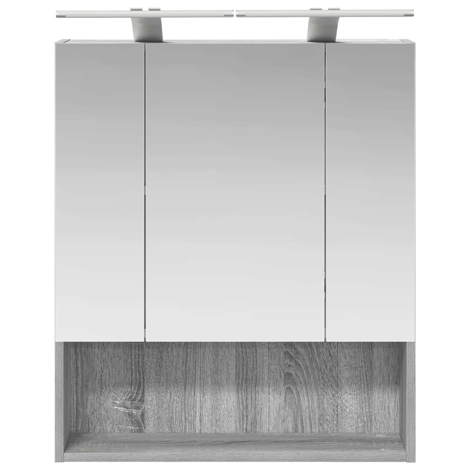 vidaXL Szafka z lustrem do łazienki Szary Sonoma 60 x 14.5 x 70 cm