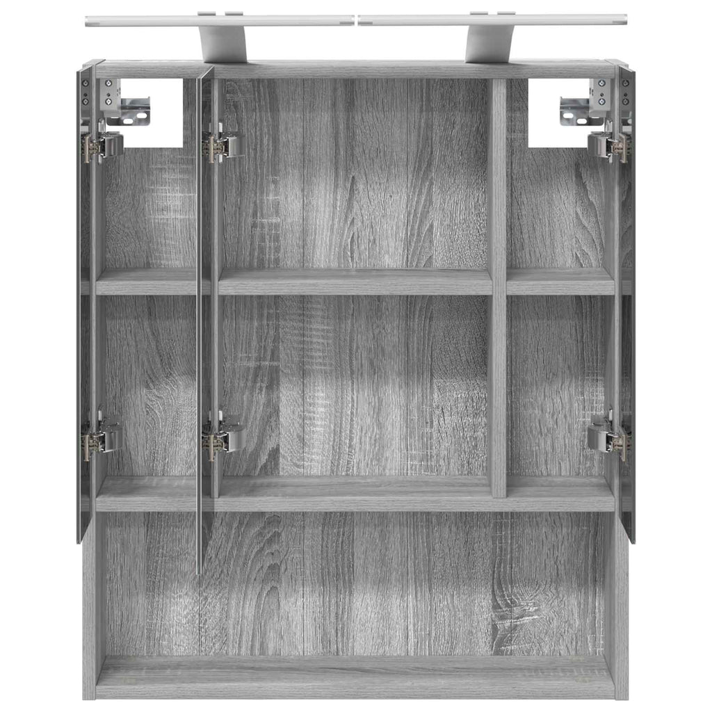 vidaXL Szafka z lustrem do łazienki Szary Sonoma 60 x 14.5 x 70 cm