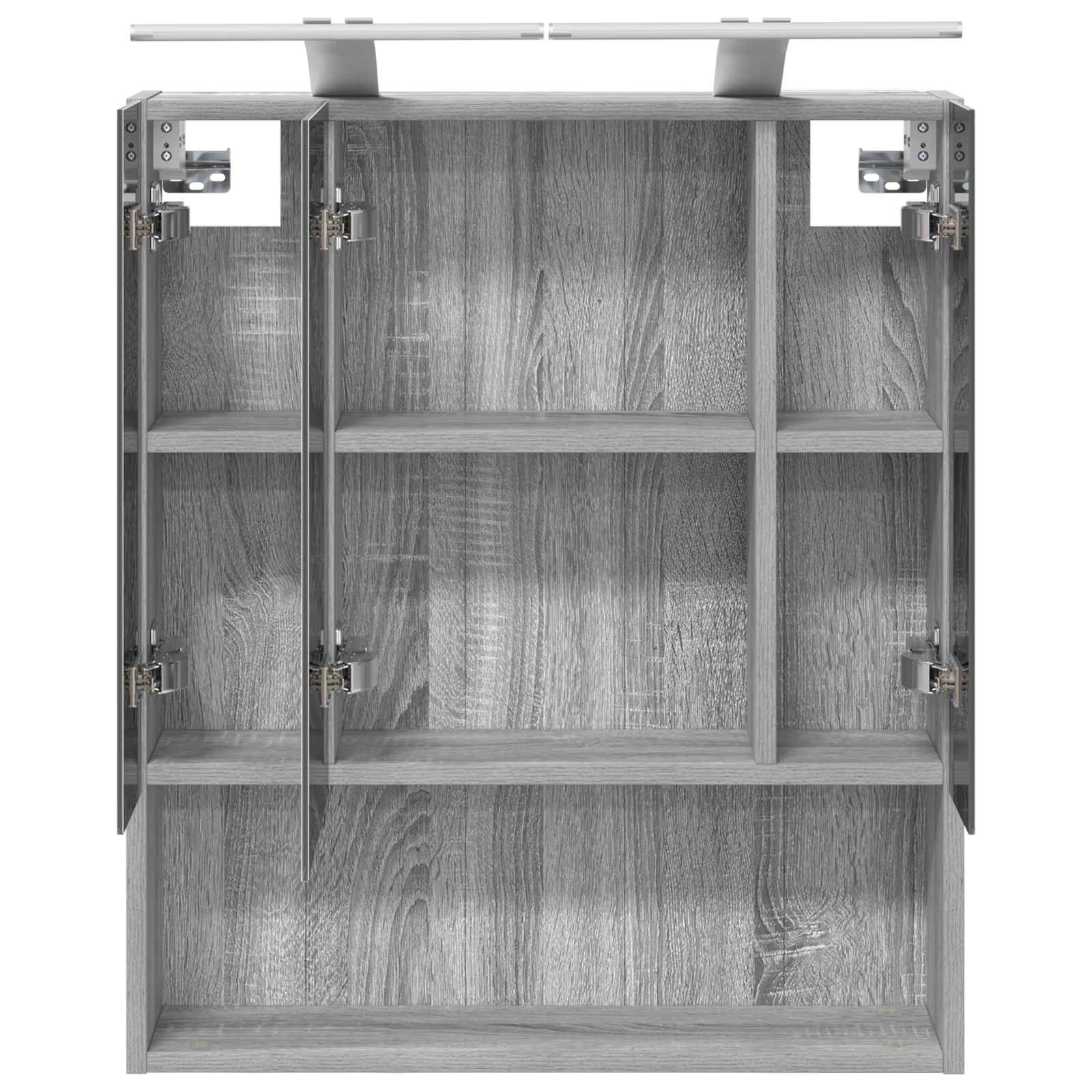 vidaXL Szafka z lustrem do łazienki Szary Sonoma 60 x 14.5 x 70 cm