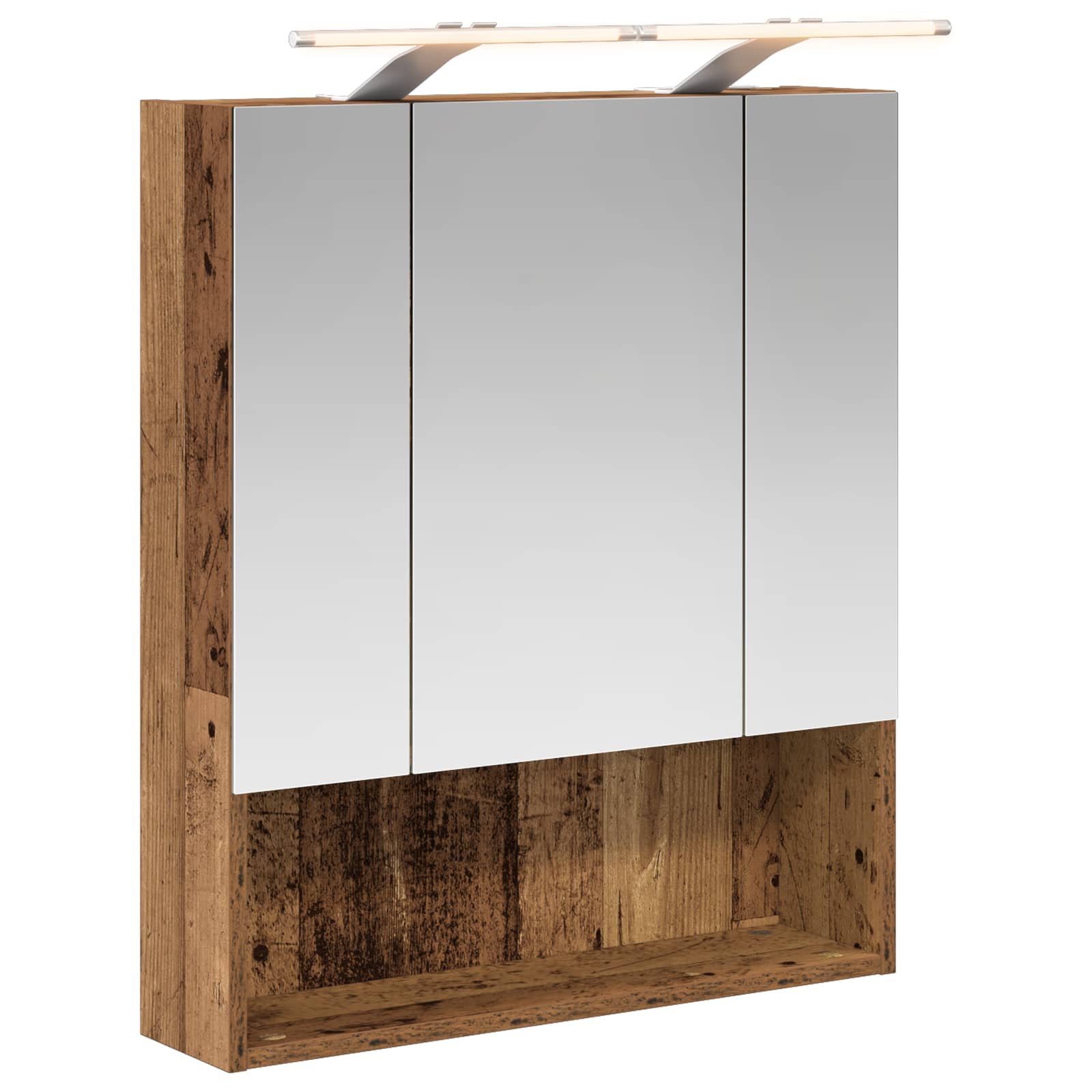 vidaXL Szafka z lustrem do łazienki Stare drewno 60 x 14.5 x 70 cm