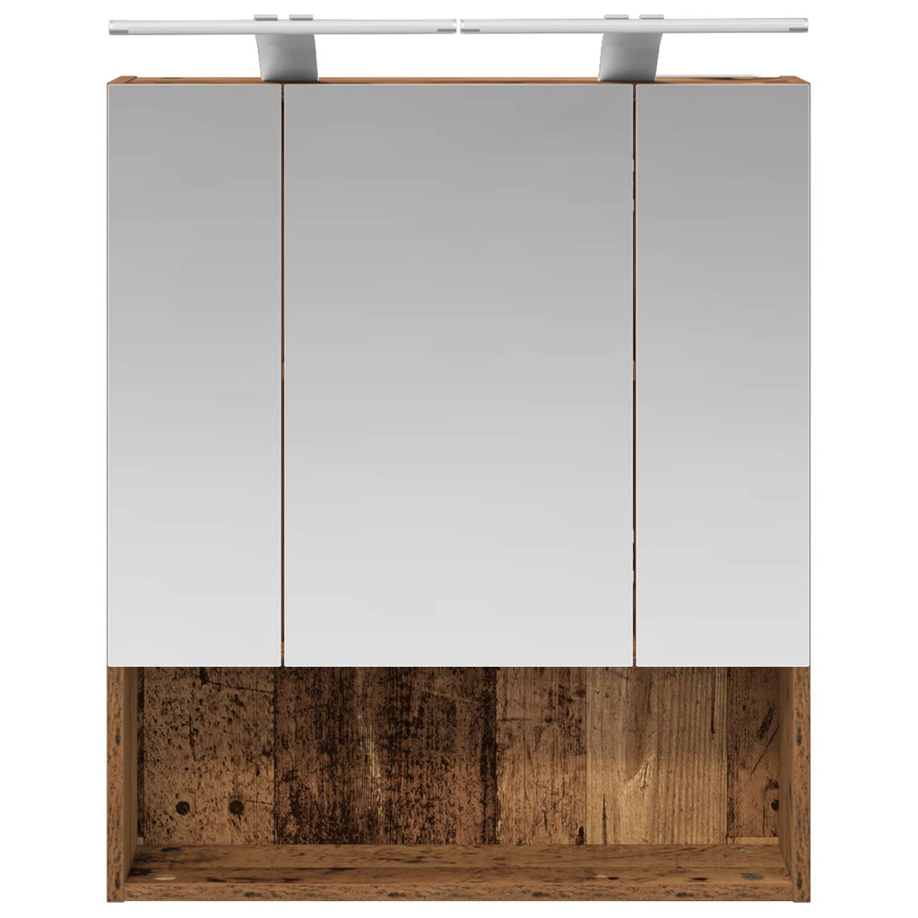 vidaXL Szafka z lustrem do łazienki Stare drewno 60 x 14.5 x 70 cm