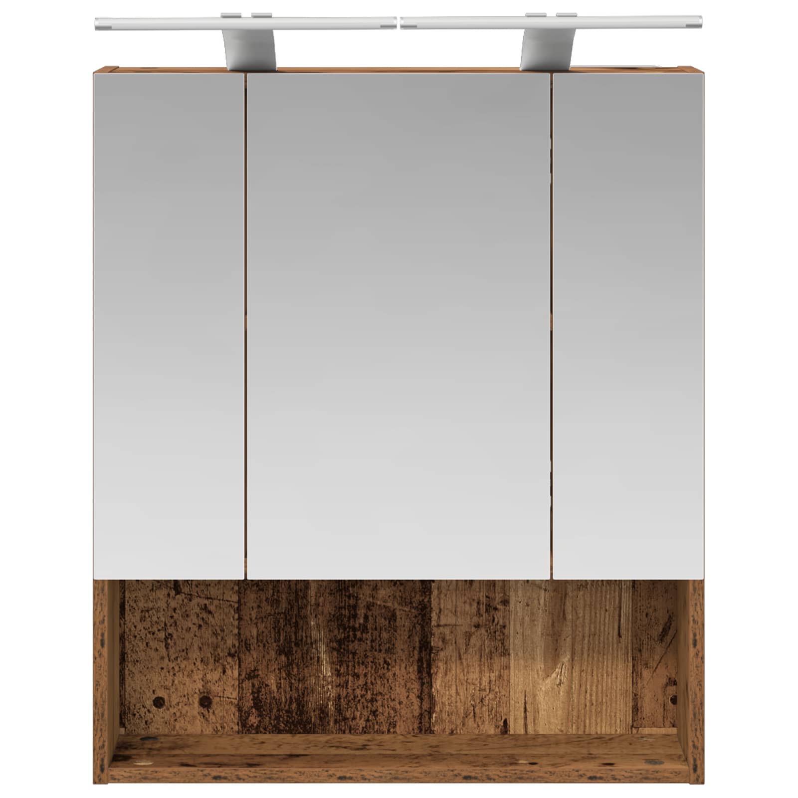 vidaXL Szafka z lustrem do łazienki Stare drewno 60 x 14.5 x 70 cm