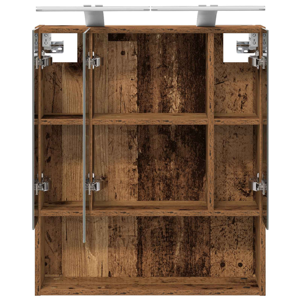 vidaXL Szafka z lustrem do łazienki Stare drewno 60 x 14.5 x 70 cm