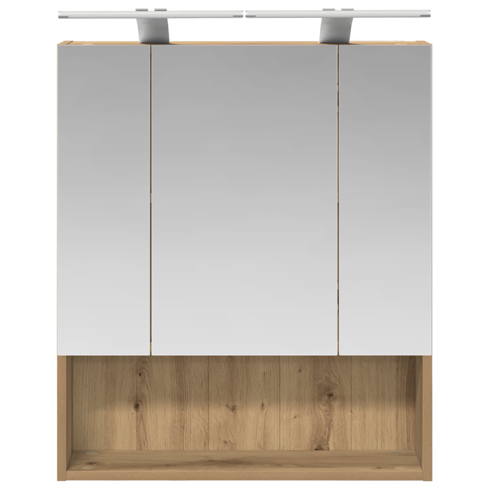 vidaXL Szafka z lustrem do łazienki Ze LED Lights Dąb rzemieślniczy