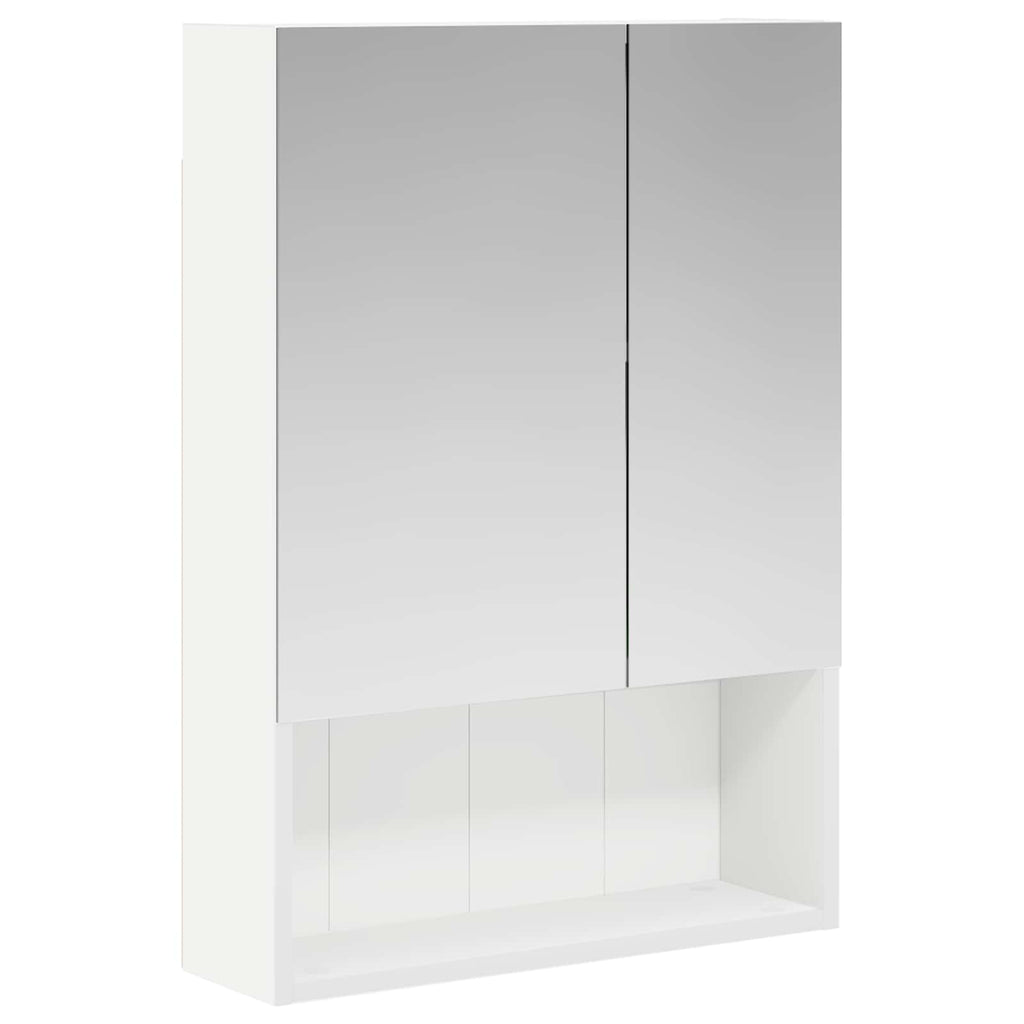 vidaXL Szafka z lustrem do łazienki z półką Biały 50 x 14,5 x 70 cm