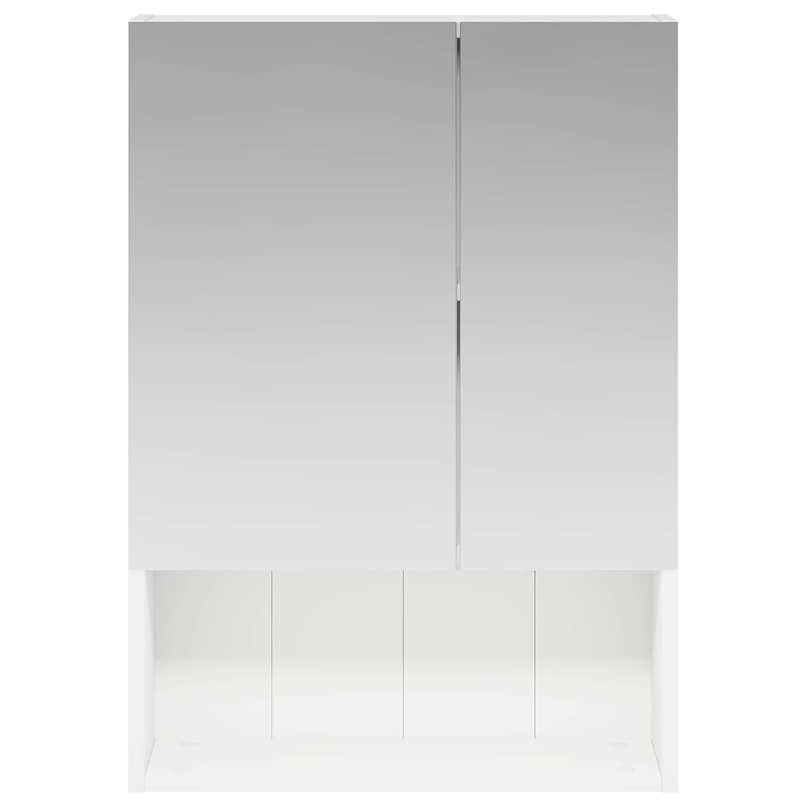 vidaXL Szafka z lustrem do łazienki z półką Biały 50 x 14,5 x 70 cm