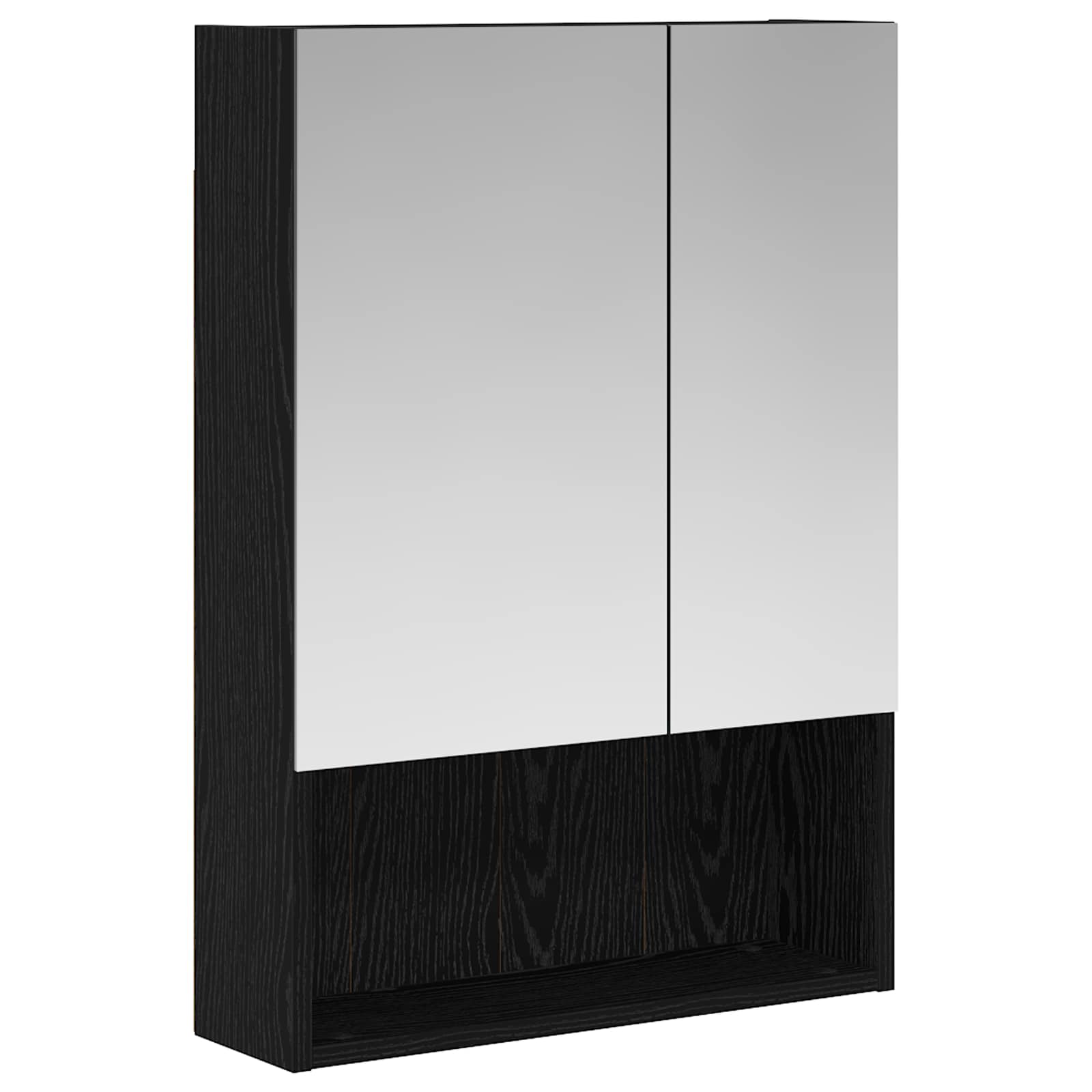 vidaXL Szafka z lustrem do łazienki Czarny Dąb 50 x 14,5 x 70 cm
