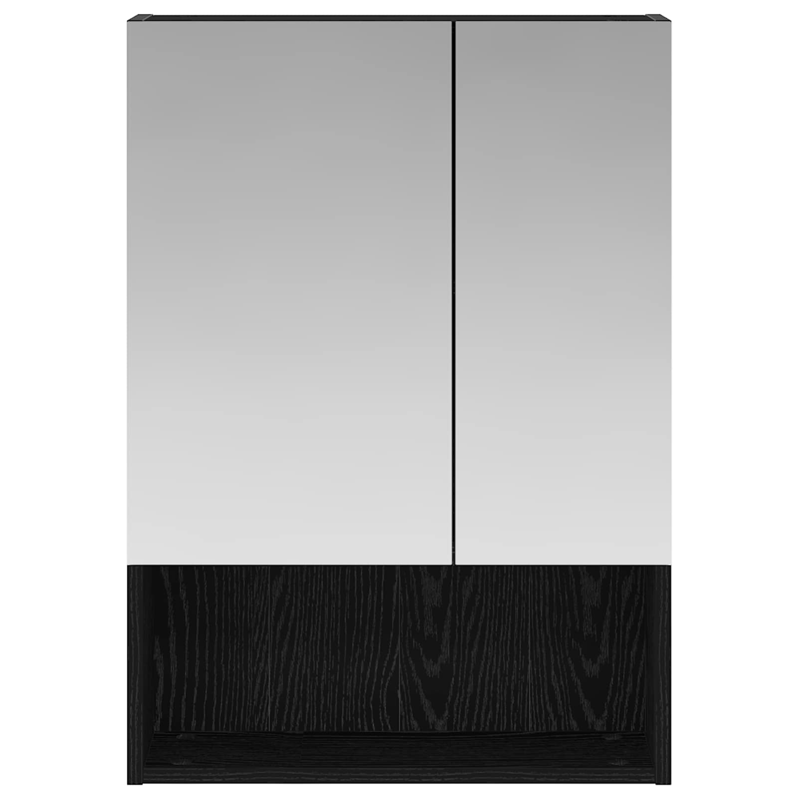 vidaXL Szafka z lustrem do łazienki Czarny Dąb 50 x 14,5 x 70 cm