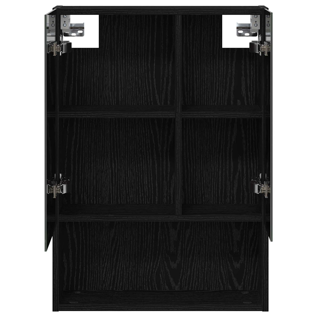 vidaXL Szafka z lustrem do łazienki Czarny Dąb 50 x 14,5 x 70 cm