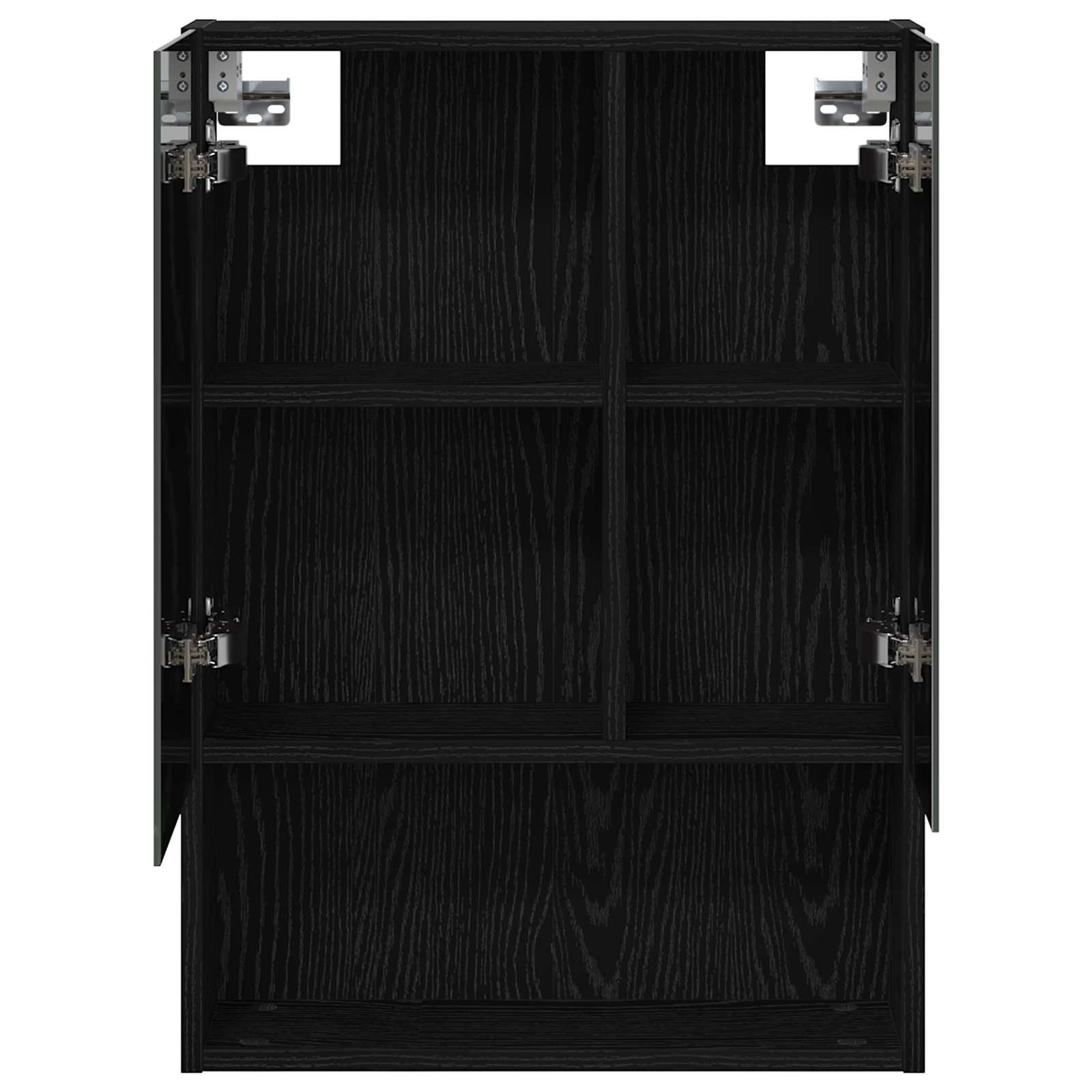 vidaXL Szafka z lustrem do łazienki Czarny Dąb 50 x 14,5 x 70 cm