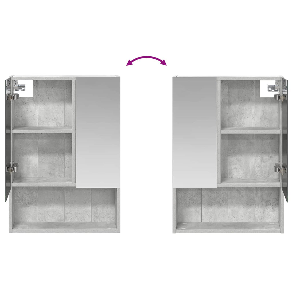 vidaXL Szafka z lustrem do łazienki Betonowy szary 50 x 14,5 x 70 cm