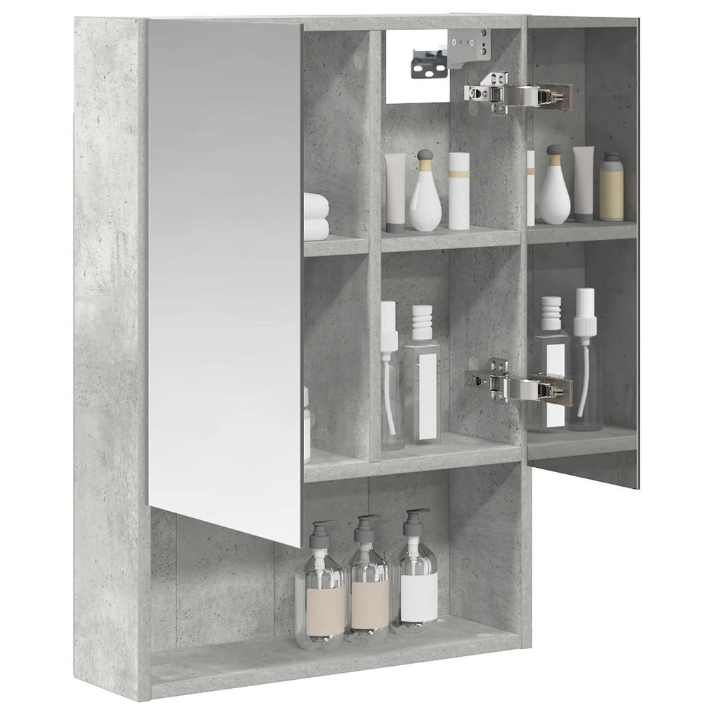 vidaXL Szafka z lustrem do łazienki Betonowy szary 50 x 14,5 x 70 cm