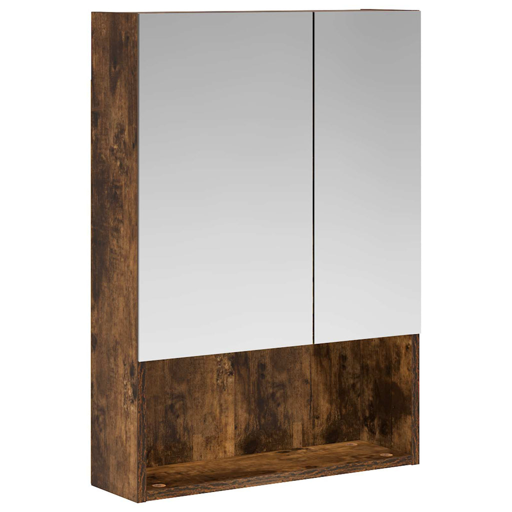 vidaXL Szafka z lustrem do łazienki Dąb wędzony 50 x 14,5 x 70 cm