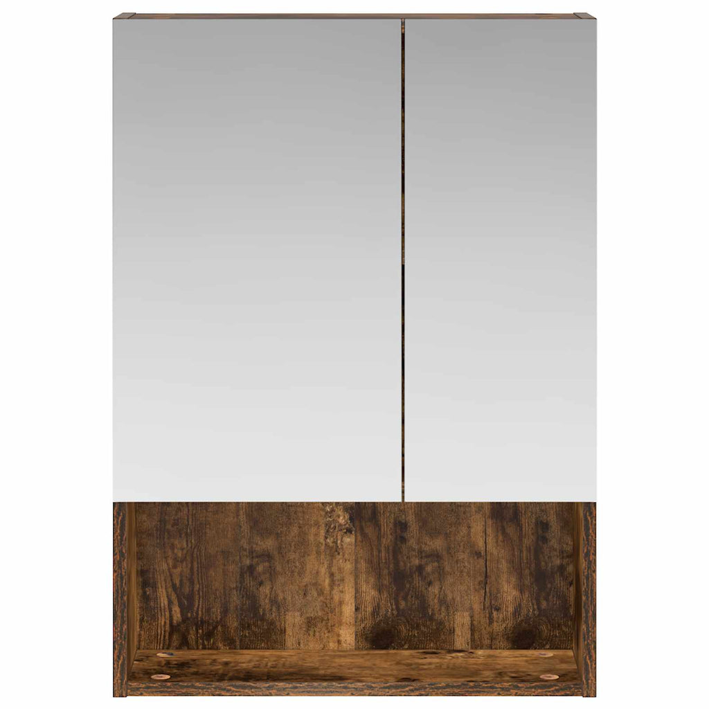 vidaXL Szafka z lustrem do łazienki Dąb wędzony 50 x 14,5 x 70 cm