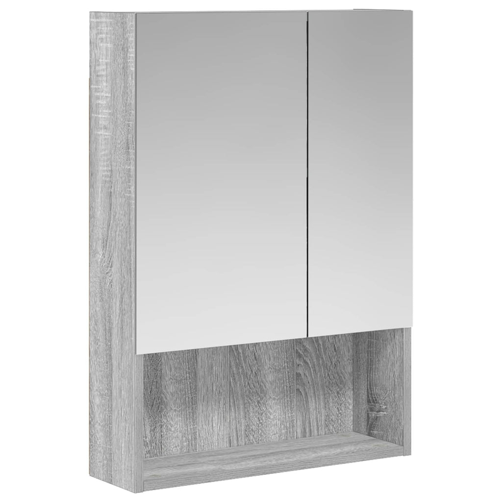 vidaXL Szafka z lustrem do łazienki Szary Sonoma 50 x 14,5 x 70 cm