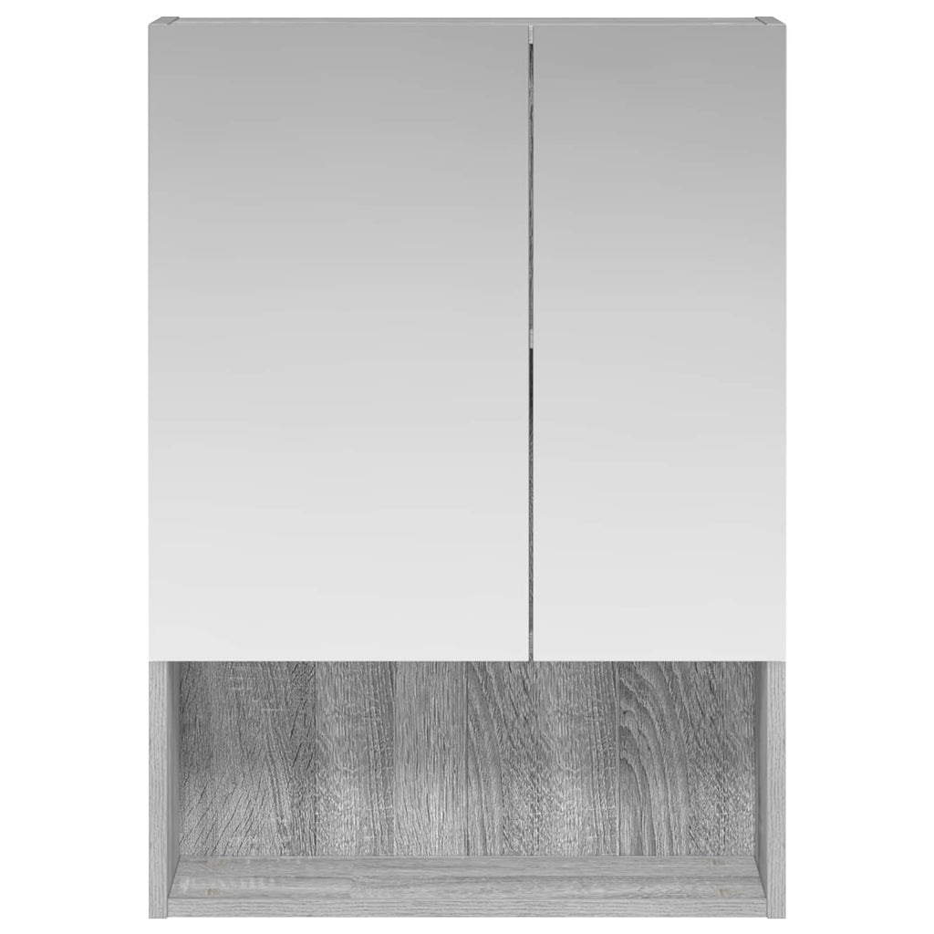 vidaXL Szafka z lustrem do łazienki Szary Sonoma 50 x 14,5 x 70 cm