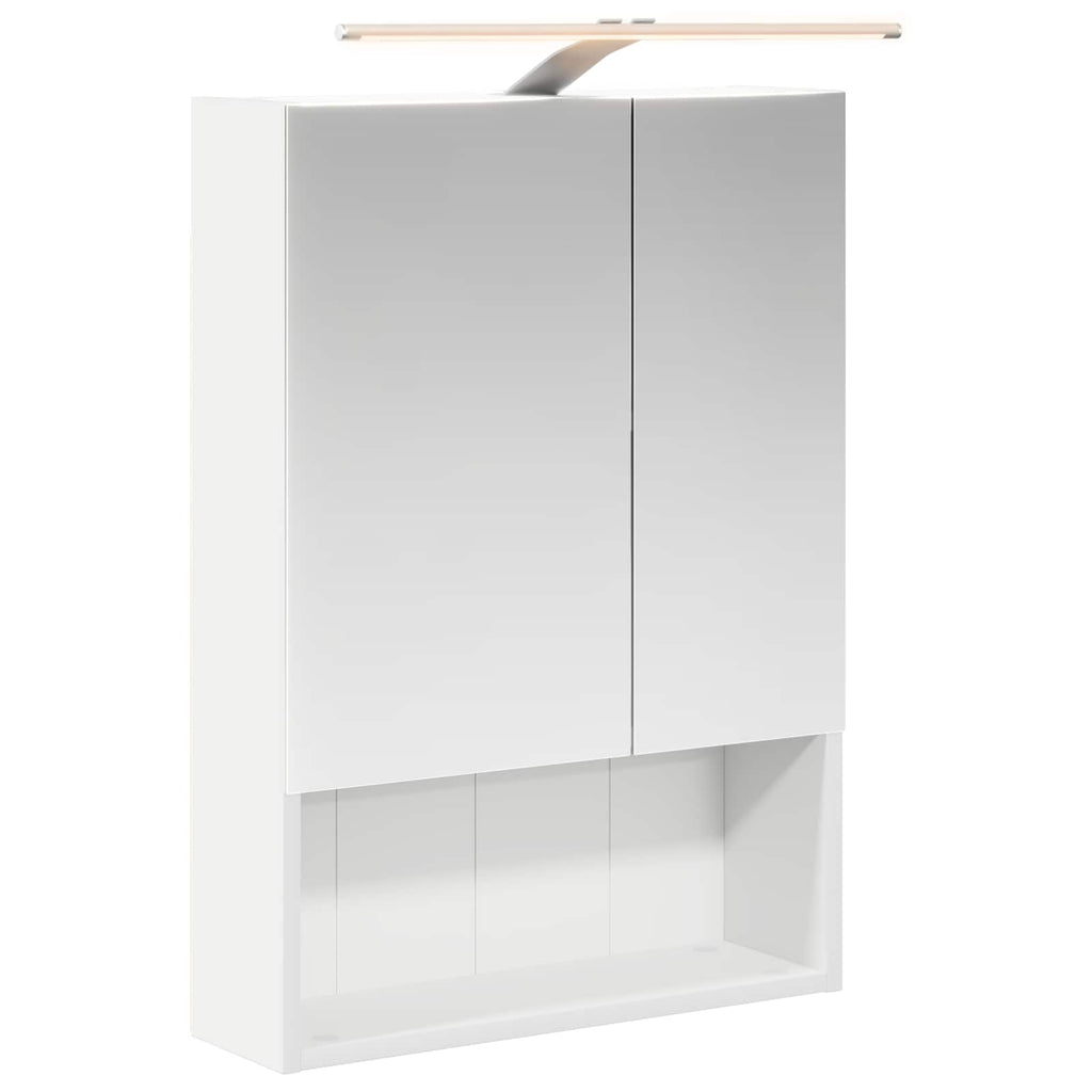 vidaXL Szafka z lustrem do łazienki z półką Biały 50 x 14,5 x 70 cm