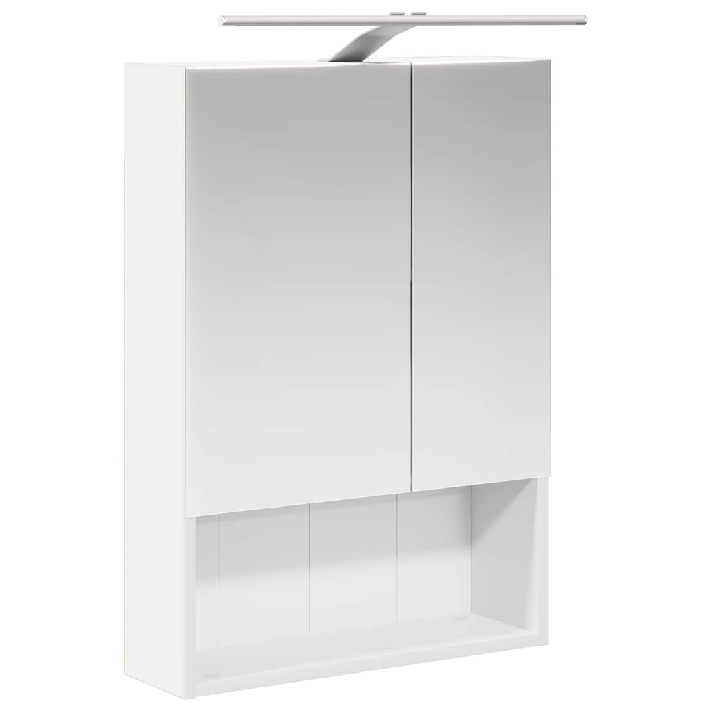 vidaXL Szafka z lustrem do łazienki z półką Biały 50 x 14,5 x 70 cm