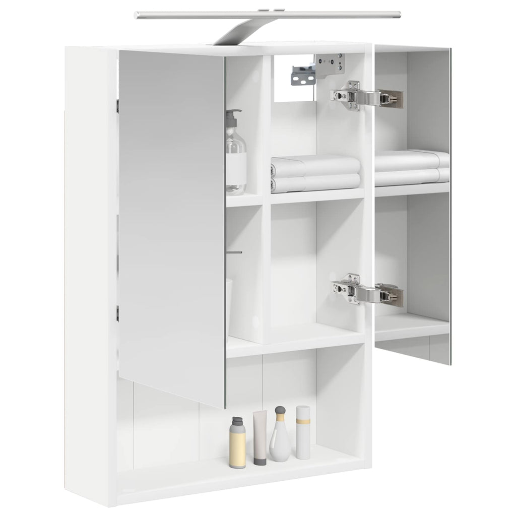 vidaXL Szafka z lustrem do łazienki z półką Biały 50 x 14,5 x 70 cm