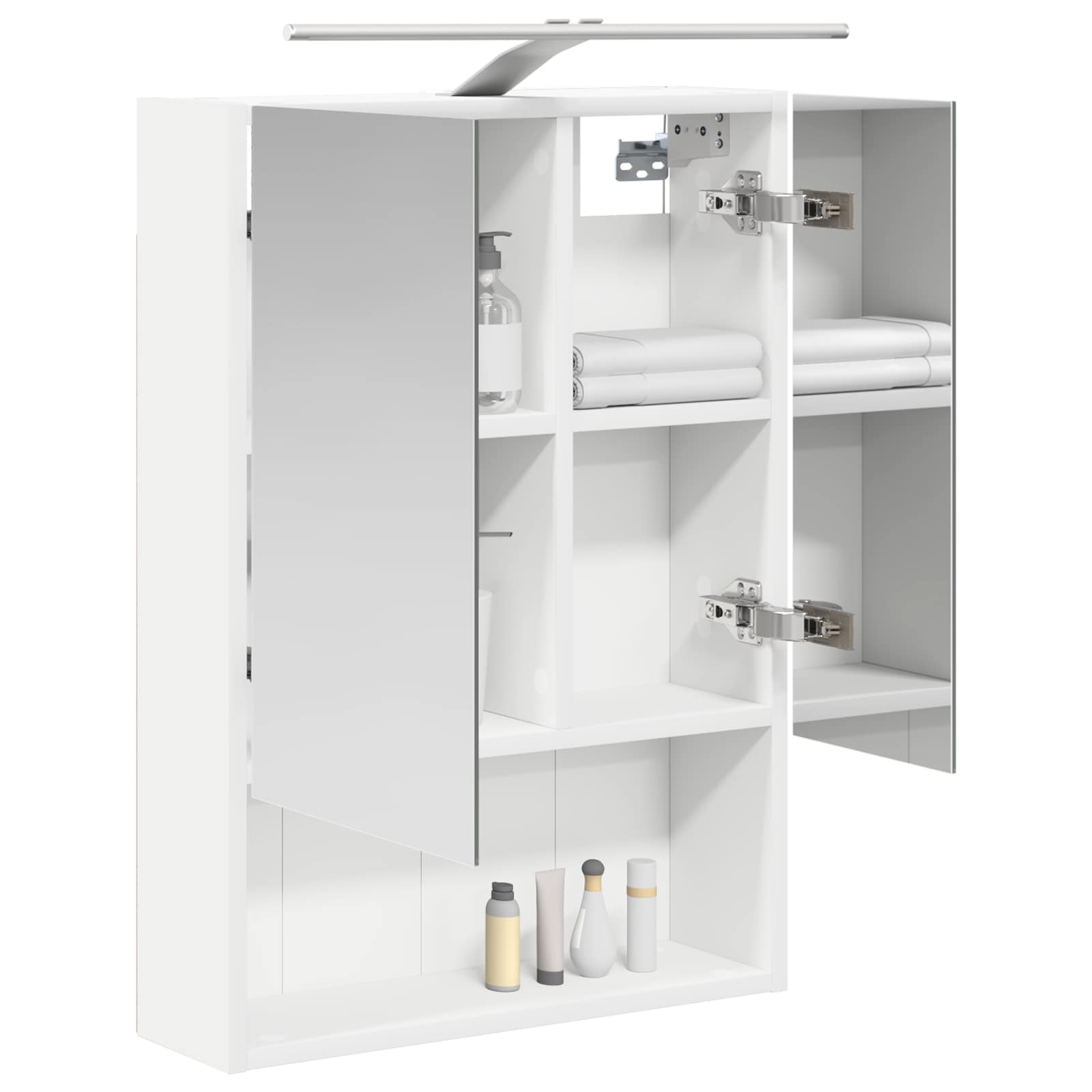 vidaXL Szafka z lustrem do łazienki z półką Biały 50 x 14,5 x 70 cm