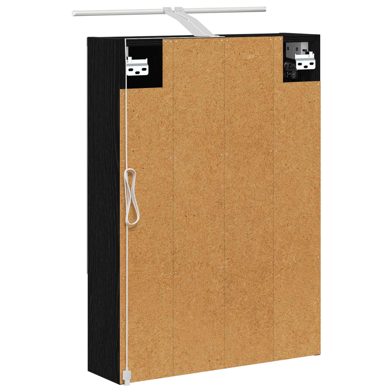 vidaXL Szafka z lustrem do łazienki Czarny Dąb 50 x 14,5 x 70 cm