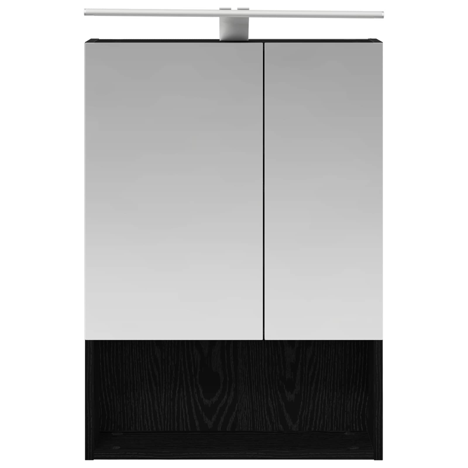 vidaXL Szafka z lustrem do łazienki Czarny Dąb 50 x 14,5 x 70 cm