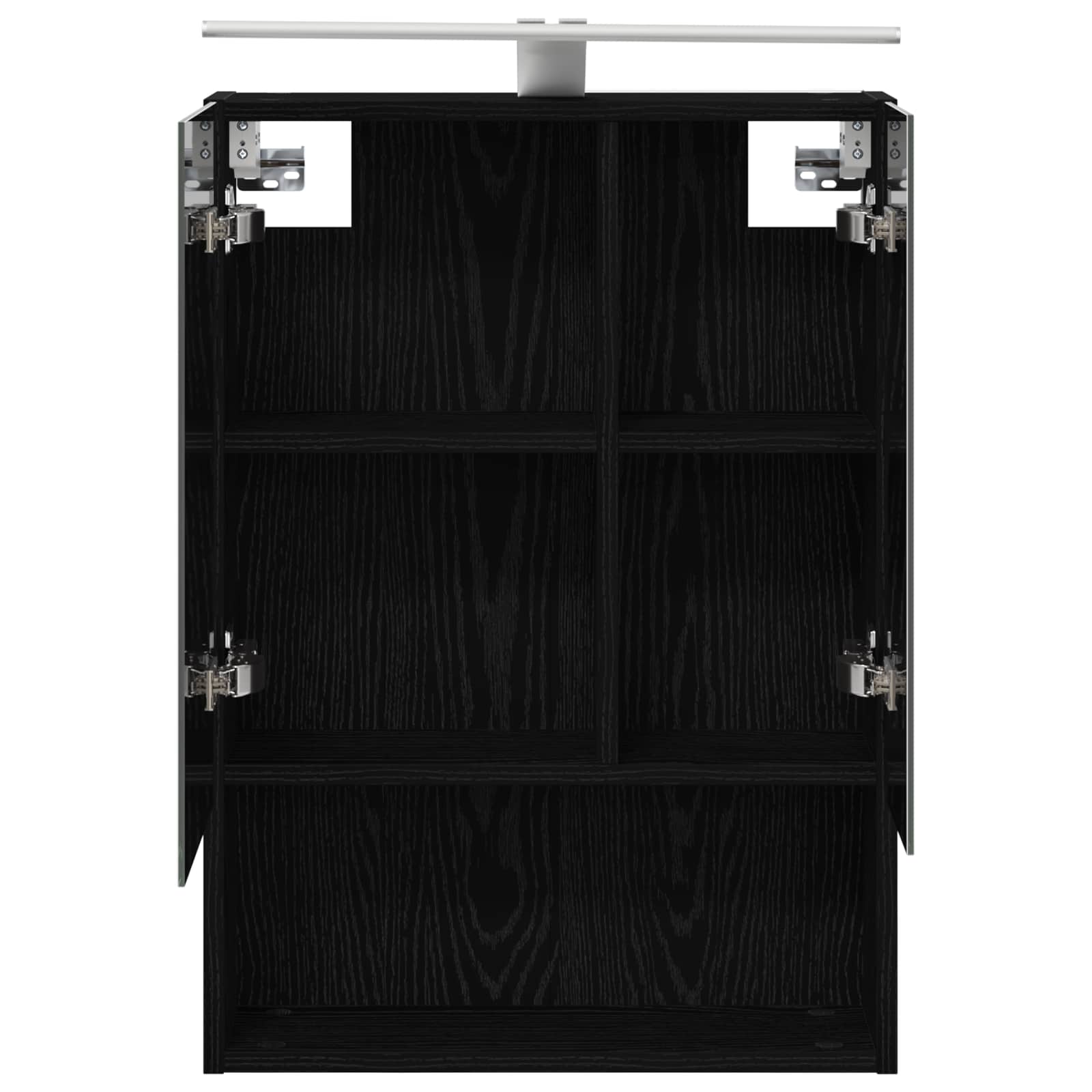 vidaXL Szafka z lustrem do łazienki Czarny Dąb 50 x 14,5 x 70 cm
