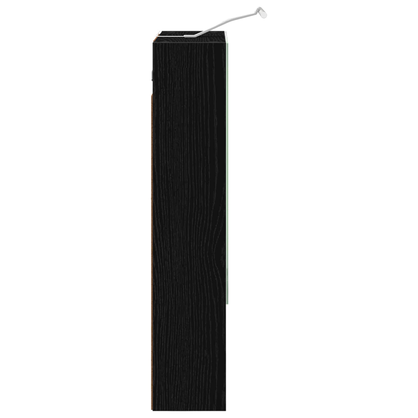 vidaXL Szafka z lustrem do łazienki Czarny Dąb 50 x 14,5 x 70 cm