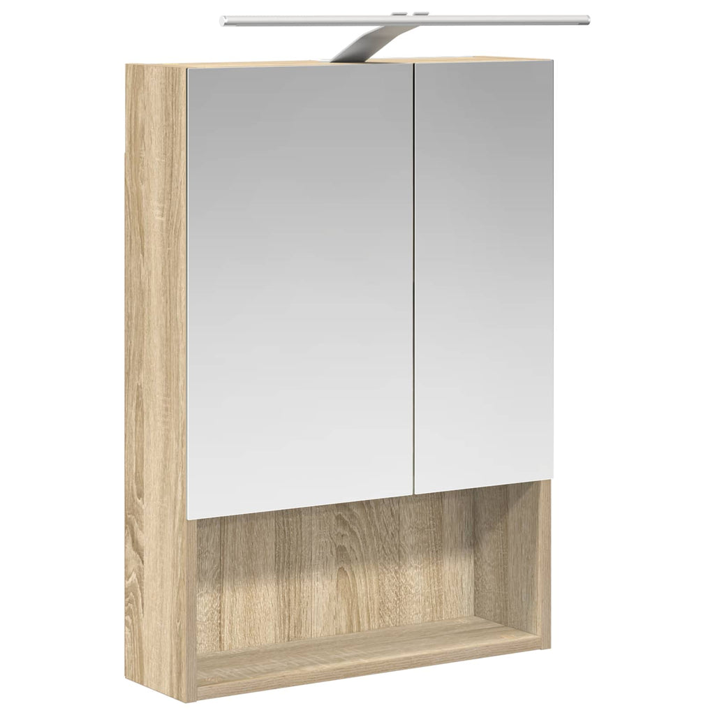 vidaXL Szafka z lustrem do łazienki Dąb Sonoma 50 x 14,5 x 70 cm