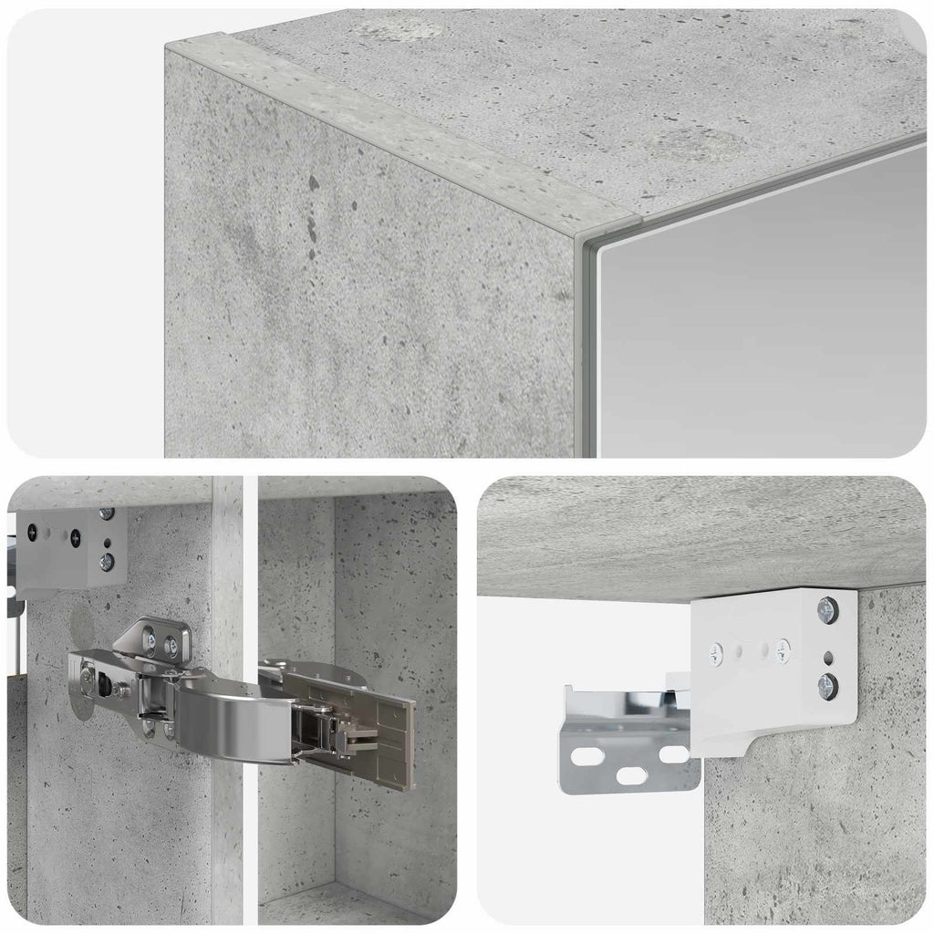 vidaXL Szafka z lustrem do łazienki Betonowy szary 50 x 14,5 x 70 cm