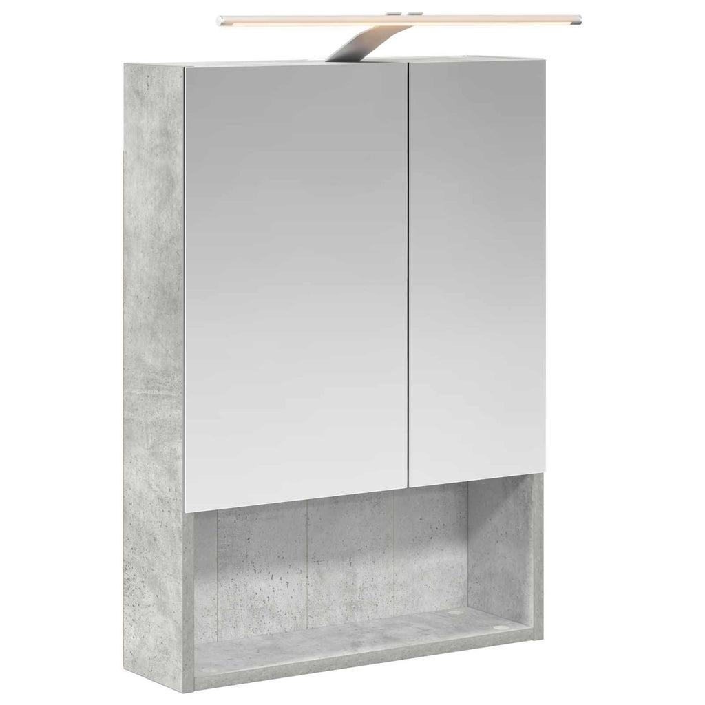 vidaXL Szafka z lustrem do łazienki Betonowy szary 50 x 14,5 x 70 cm