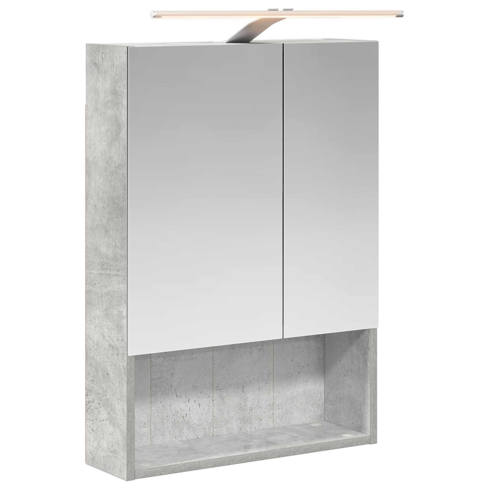 vidaXL Szafka z lustrem do łazienki Betonowy szary 50 x 14,5 x 70 cm