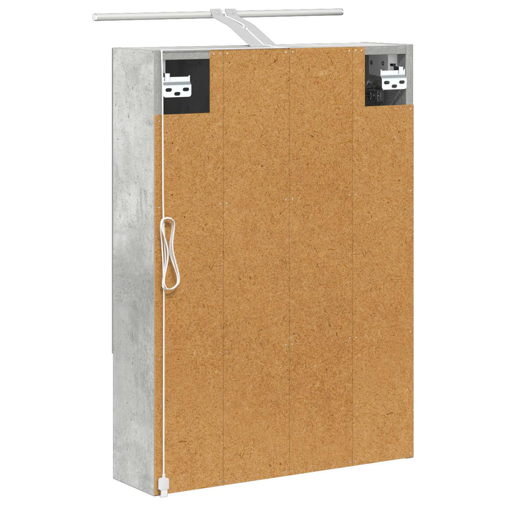 vidaXL Szafka z lustrem do łazienki Betonowy szary 50 x 14,5 x 70 cm