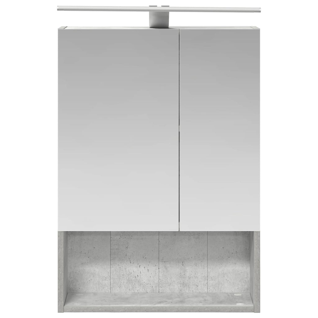 vidaXL Szafka z lustrem do łazienki Betonowy szary 50 x 14,5 x 70 cm