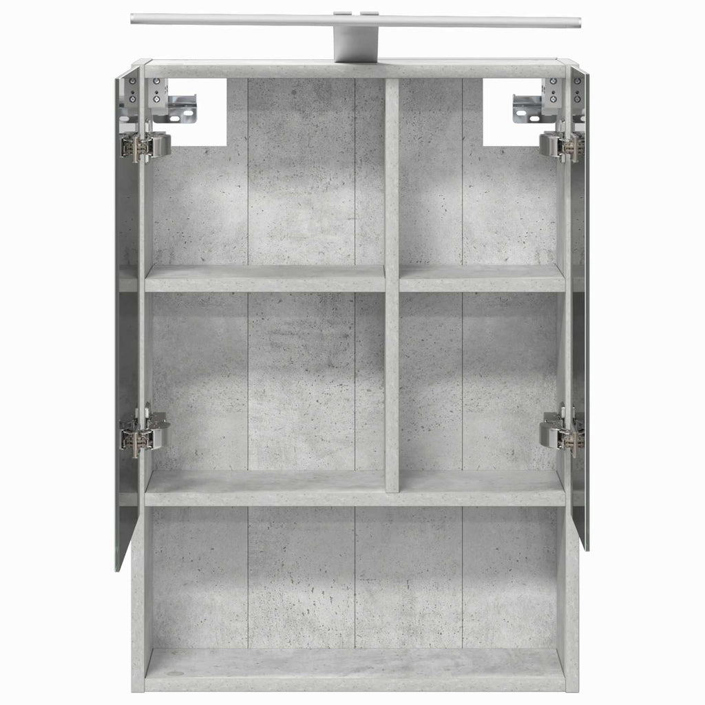 vidaXL Szafka z lustrem do łazienki Betonowy szary 50 x 14,5 x 70 cm