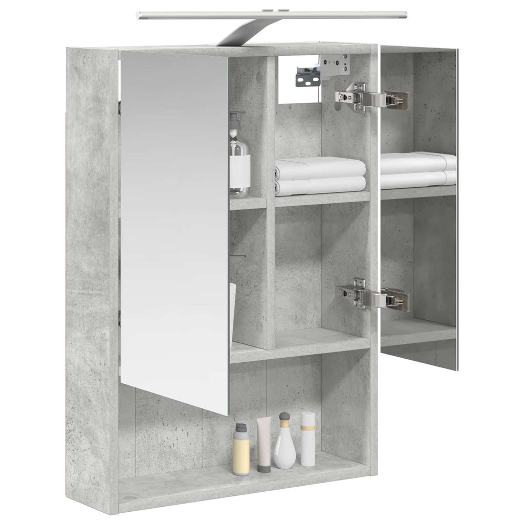 vidaXL Szafka z lustrem do łazienki Betonowy szary 50 x 14,5 x 70 cm