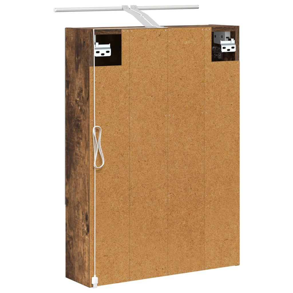 vidaXL Szafka z lustrem do łazienki Dąb wędzony 50 x 14,5 x 70 cm
