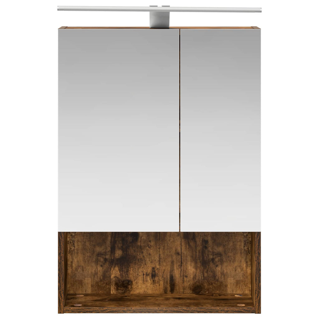 vidaXL Szafka z lustrem do łazienki Dąb wędzony 50 x 14,5 x 70 cm