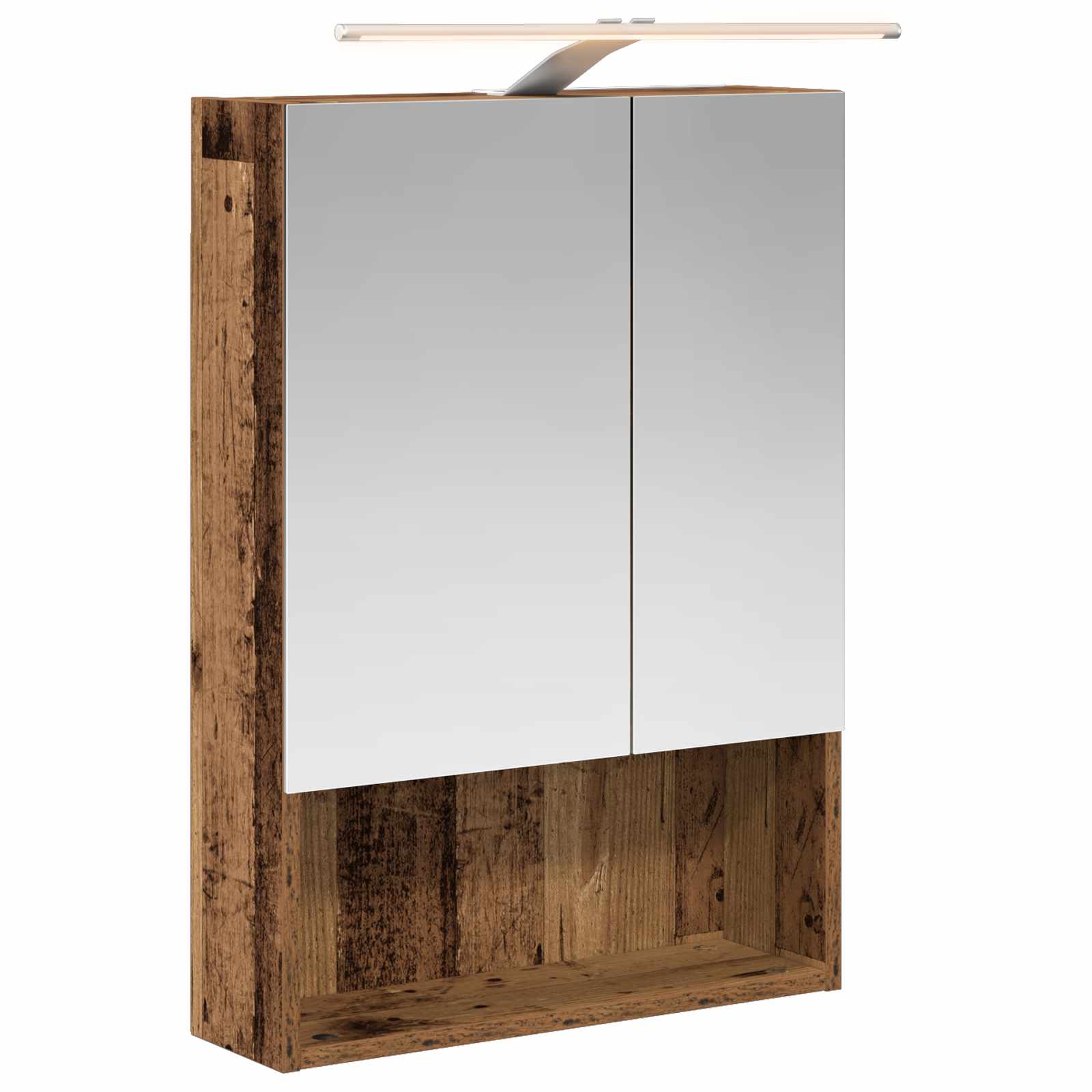 vidaXL Szafka z lustrem do łazienki Stare drewno 50 x 14,5 x 70 cm