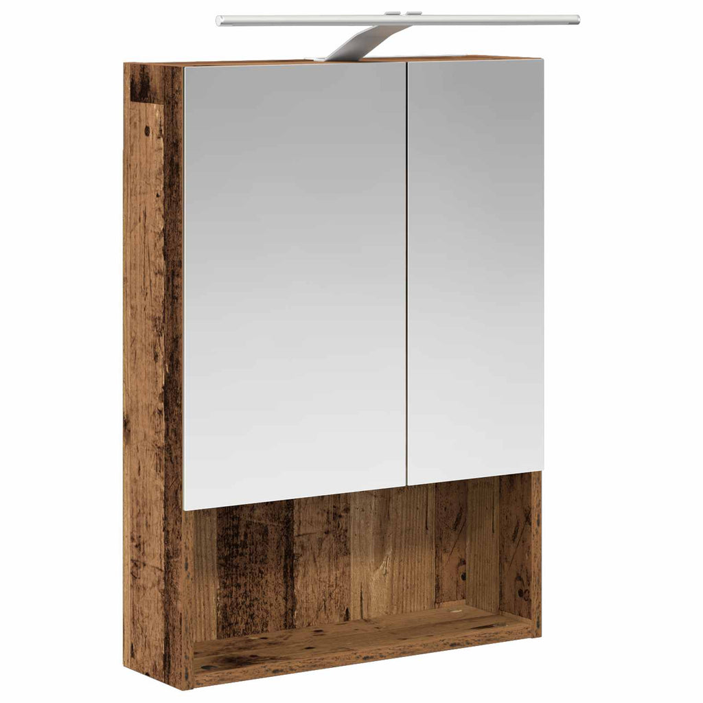 vidaXL Szafka z lustrem do łazienki Stare drewno 50 x 14,5 x 70 cm