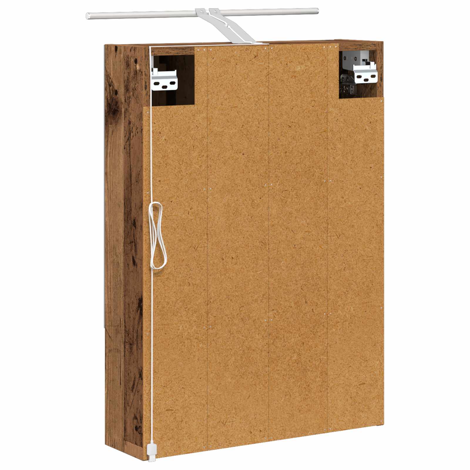 vidaXL Szafka z lustrem do łazienki Stare drewno 50 x 14,5 x 70 cm