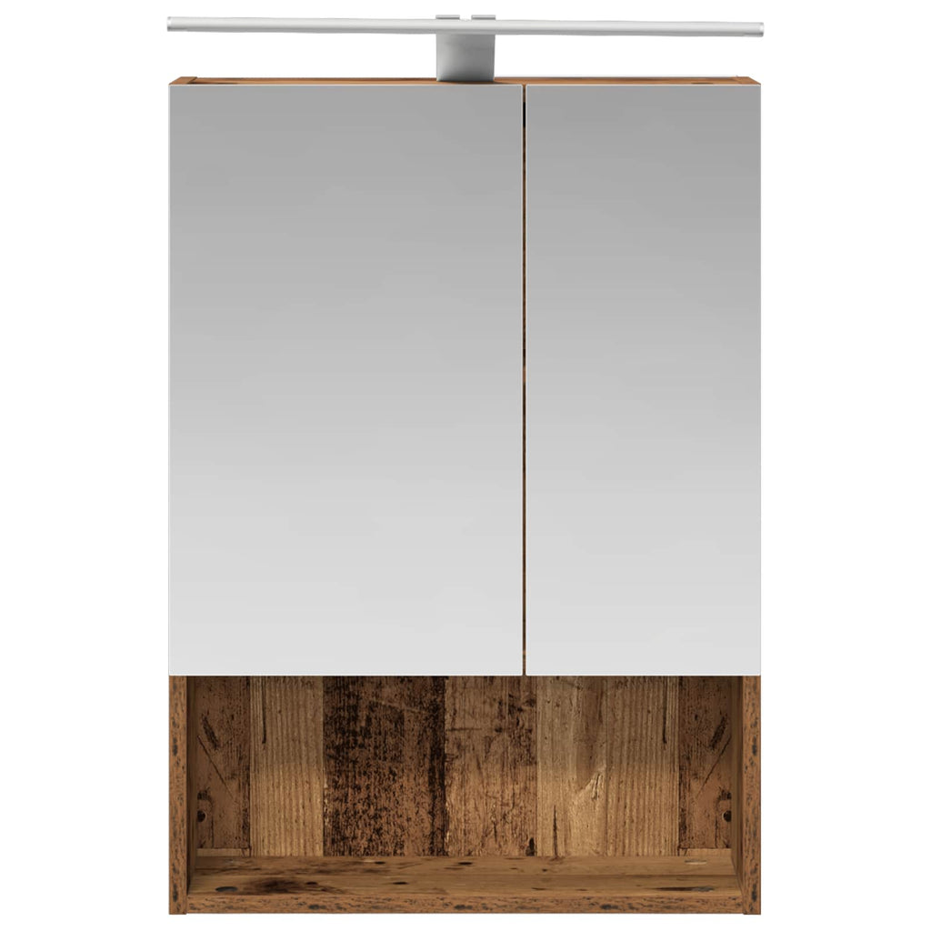vidaXL Szafka z lustrem do łazienki Stare drewno 50 x 14,5 x 70 cm