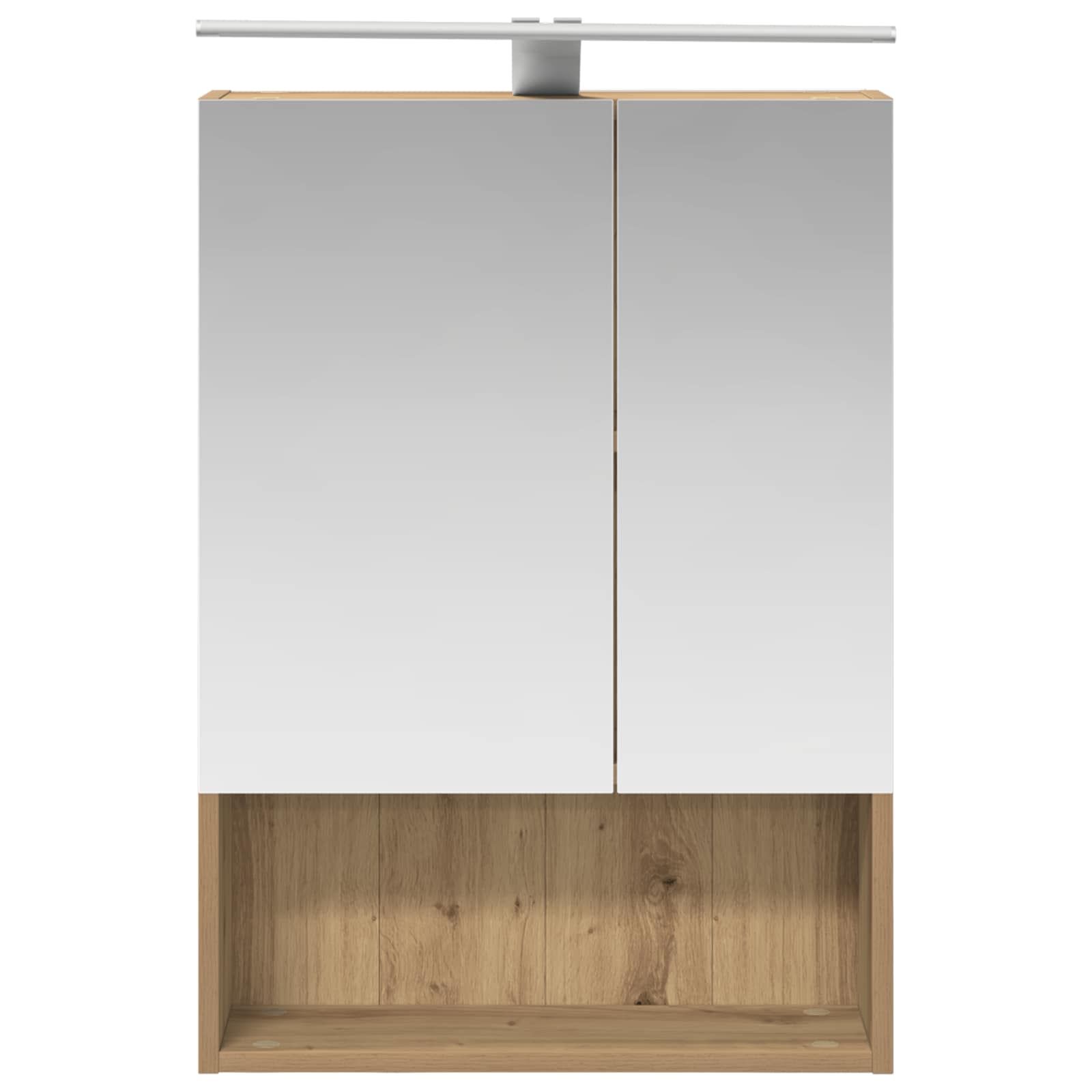 vidaXL Szafka z lustrem do łazienki Ze LED Lights Dąb rzemieślniczy