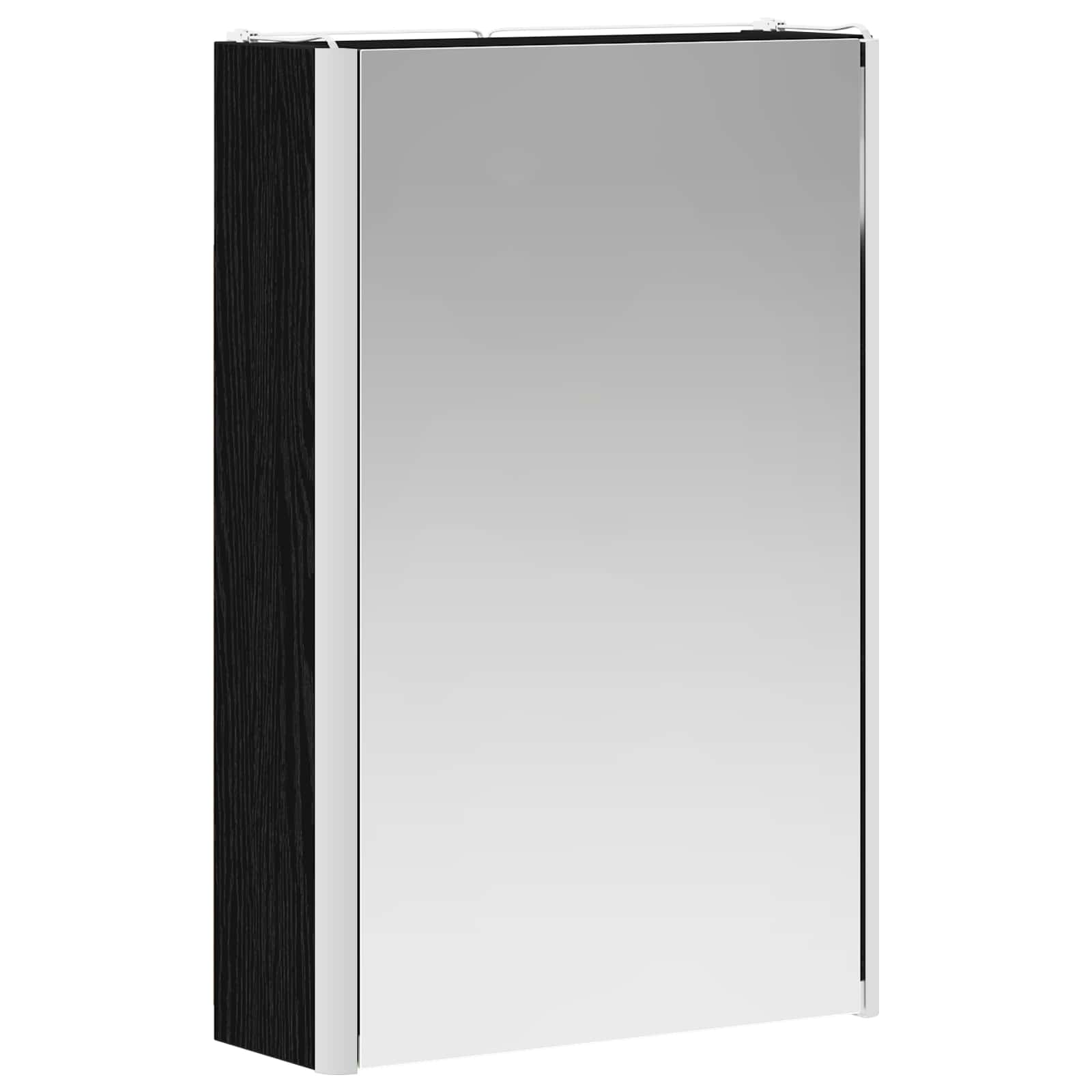 vidaXL Szafka z lustrem do łazienki Czarny Dąb 33 x 11,5 x 50 cm