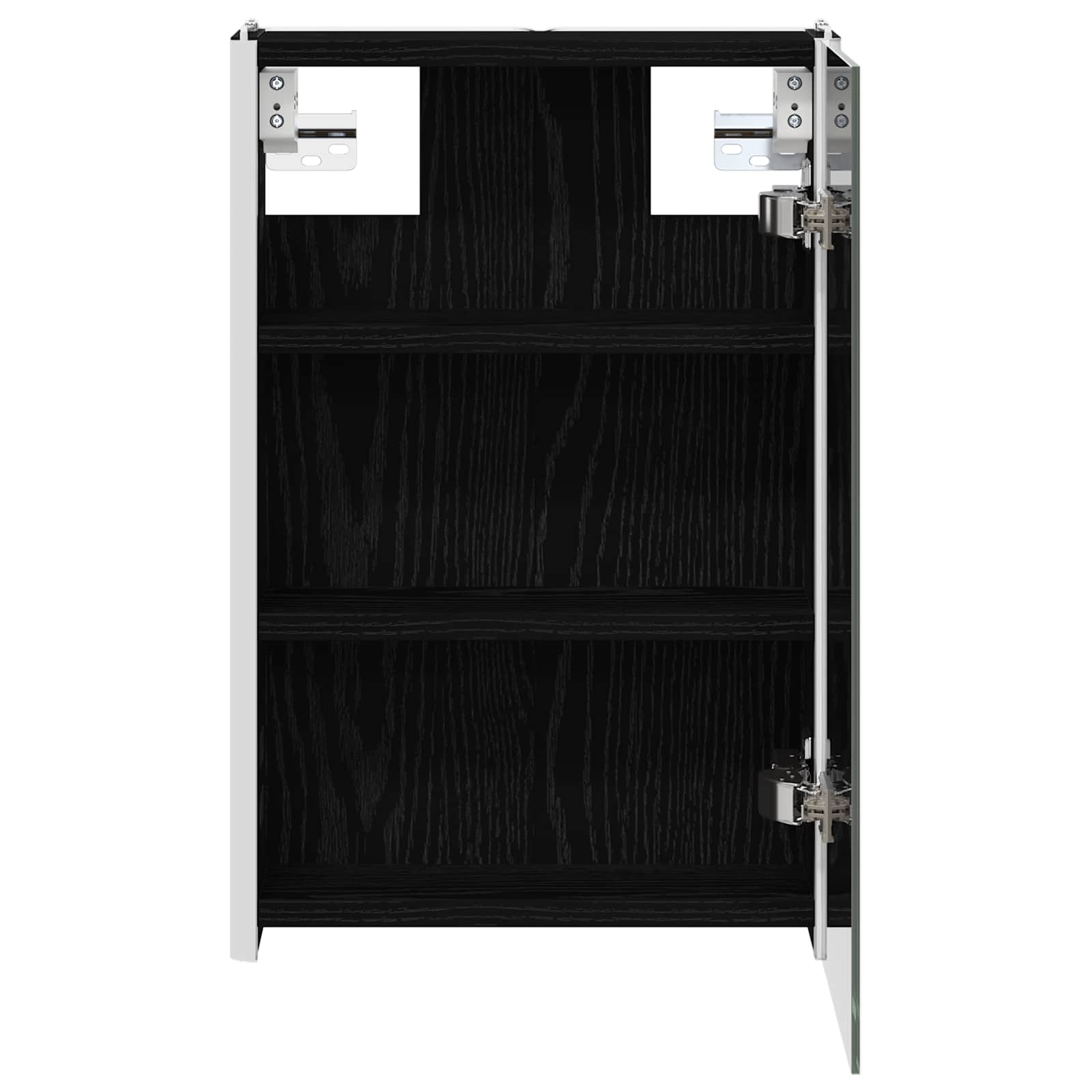 vidaXL Szafka z lustrem do łazienki Czarny Dąb 33 x 11,5 x 50 cm
